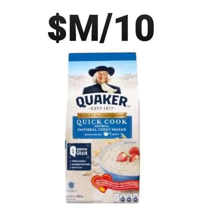 

Quaker Quick Cooking ($M/10) Oatmeal 200 Grm / 1Dus Isi 10Pcs Terlaris