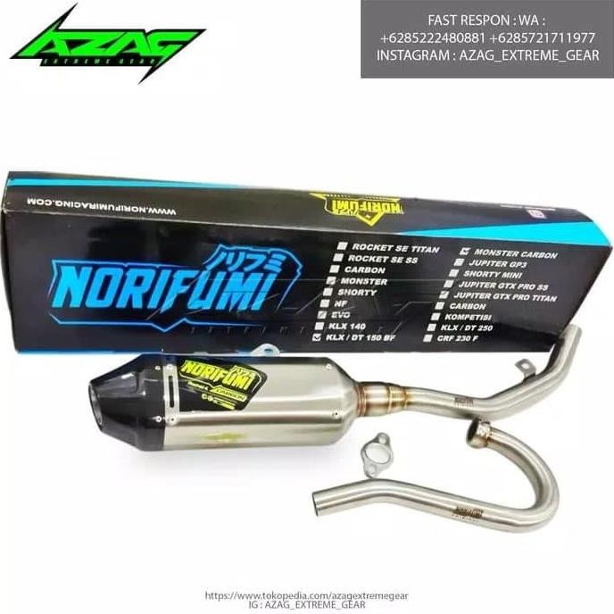 Knalpot Norifumi rocket 4 carbon stainless klx dan d-tracker