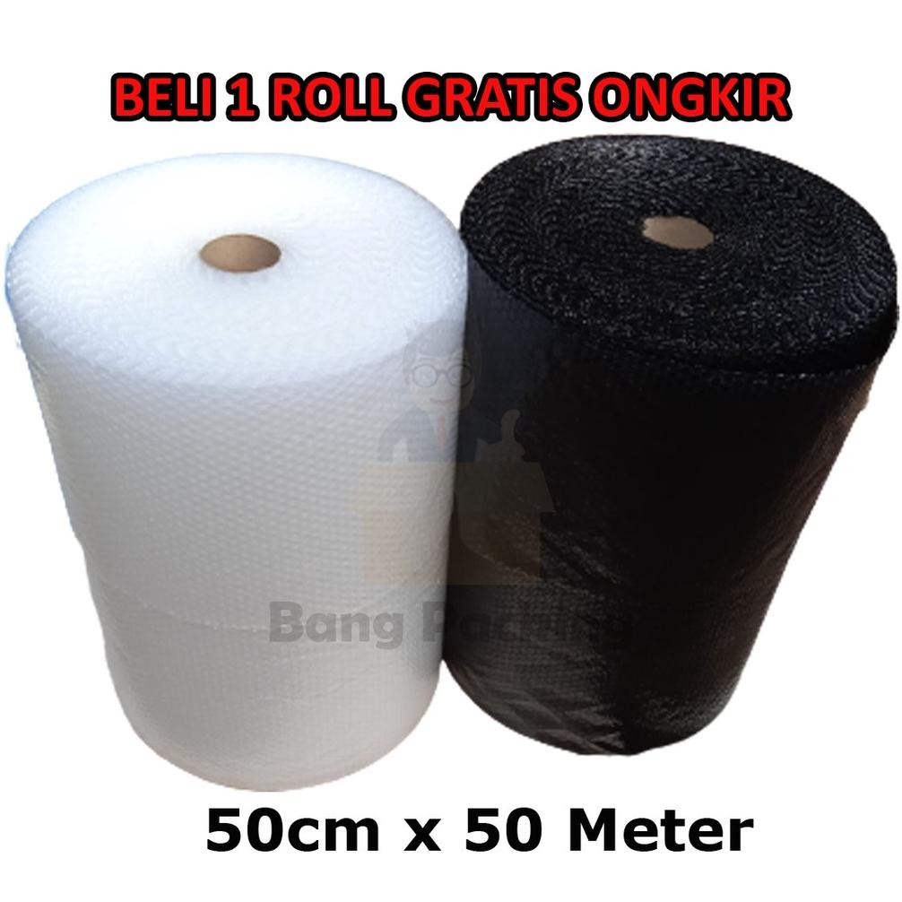

Produk Baru!! Bubble Wrap 50cm x 50m Bening / Hitam Roll Bubble Packing Murah