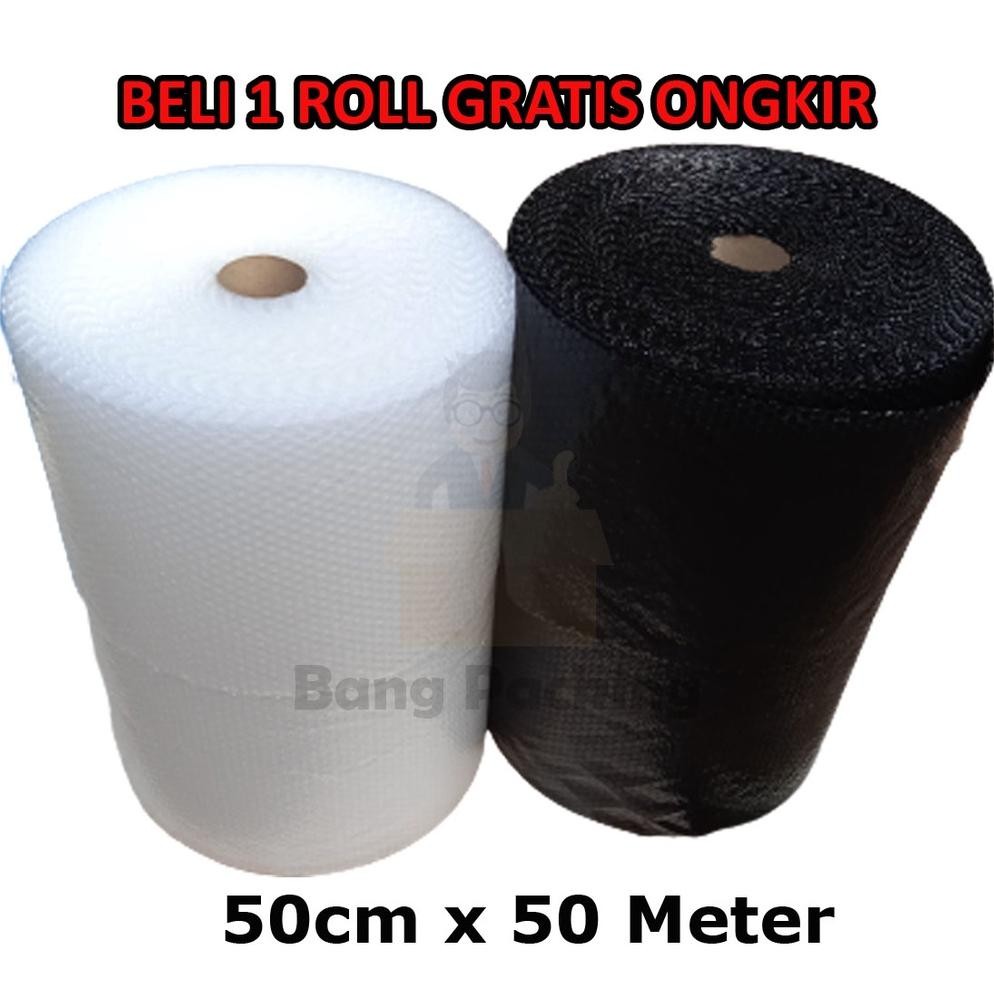 

Produk Baru!! [JAGOPACK] Bubble Wrap 50cm x 50m Hitam / Bening Roll Pelindung Barang