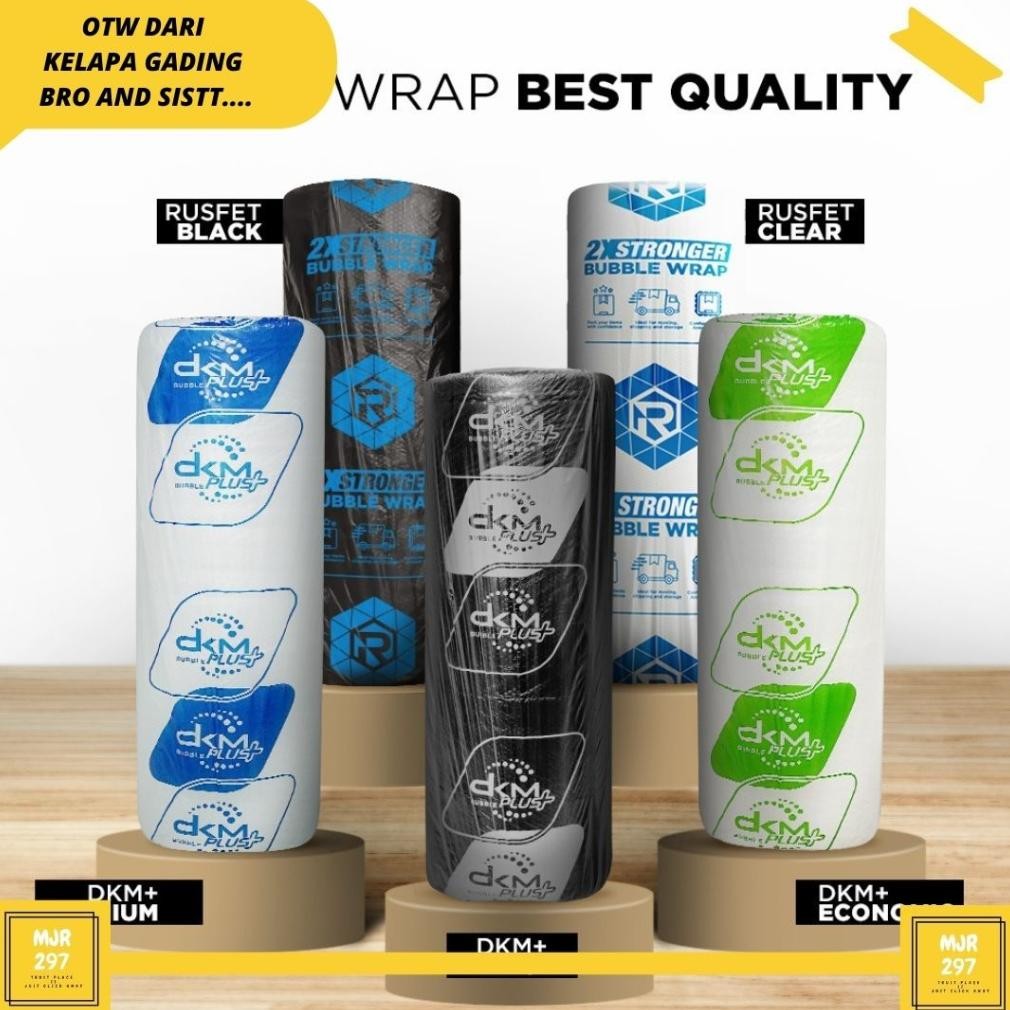 

Produk Baru!! Bubble Wrap Roll 125cm x 50m DKM+ Hitam / Bening Packing Aman