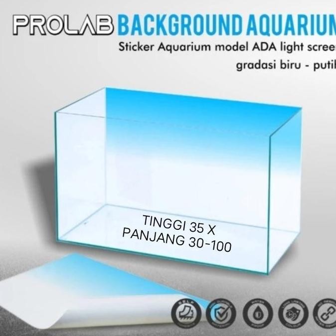 Stiker Aquarium Background Biru Gradasi