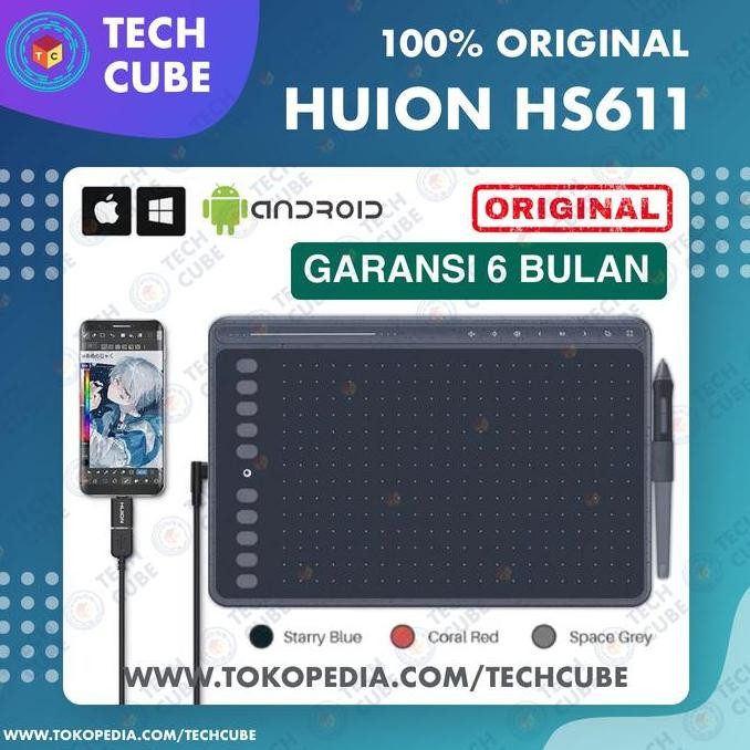 Huion HS611 Digital Graphic Drawing Pen Tablet Gambar Design Alt H950P