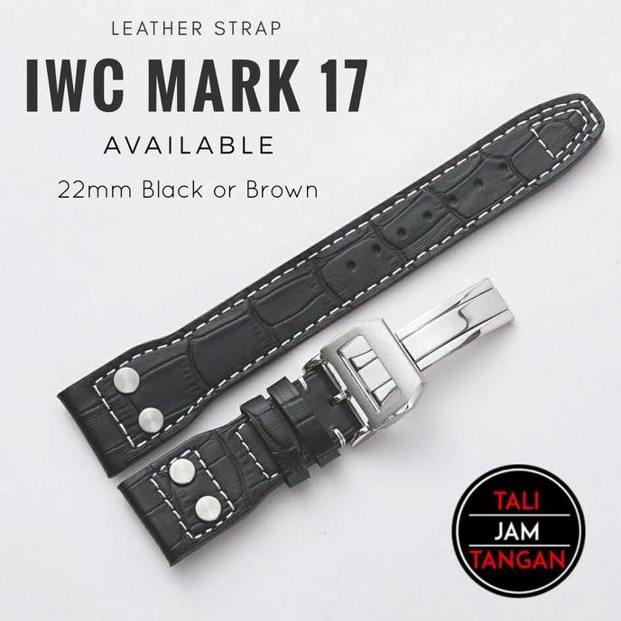 22Mm Iwc Mark 17 Leather Strap Tali Jam Tangan Kulit Asli Iwc