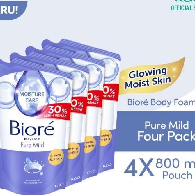 Biore Sabun Mandi Cair Body Foam Tender Care Pure Pouch 800 Ml Four Pa Sabun Mandi Cair Sabun Mandi 
