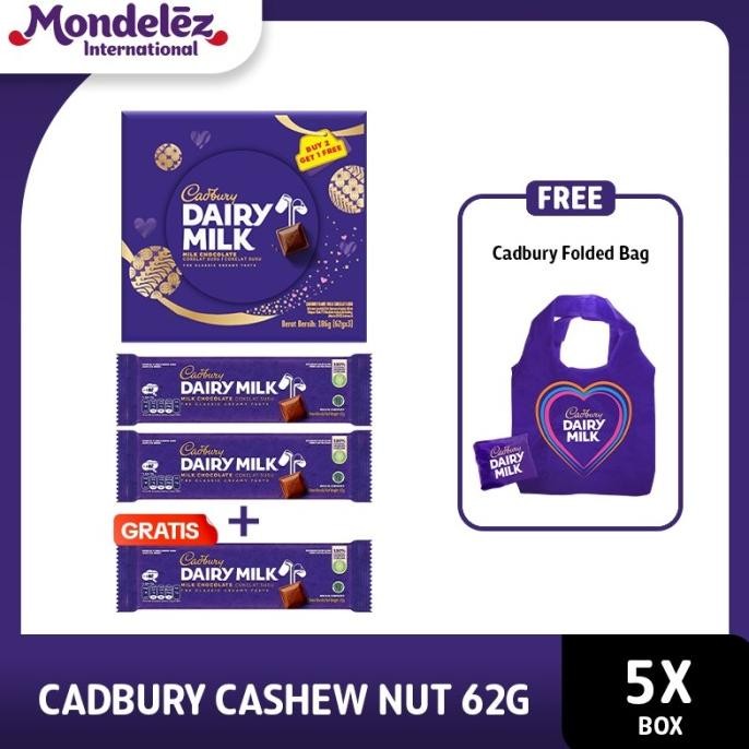 

Cadbury Cokelat Dairy Milk 62 Gr [Buy 2 Get 1] 5 Packs - Free Tas Belanja