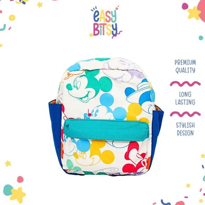 HRG DISKON Easybitsy Tas Ransel Backpack Perempuan Laki-Laki PAUD-TK Premium Mickey Rainbow - Zara