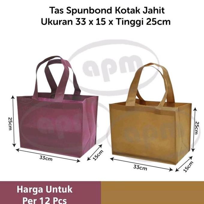 

ready stock Tas Spunbond Jahit Kue Brownies Ukuran 33x15xT25cm