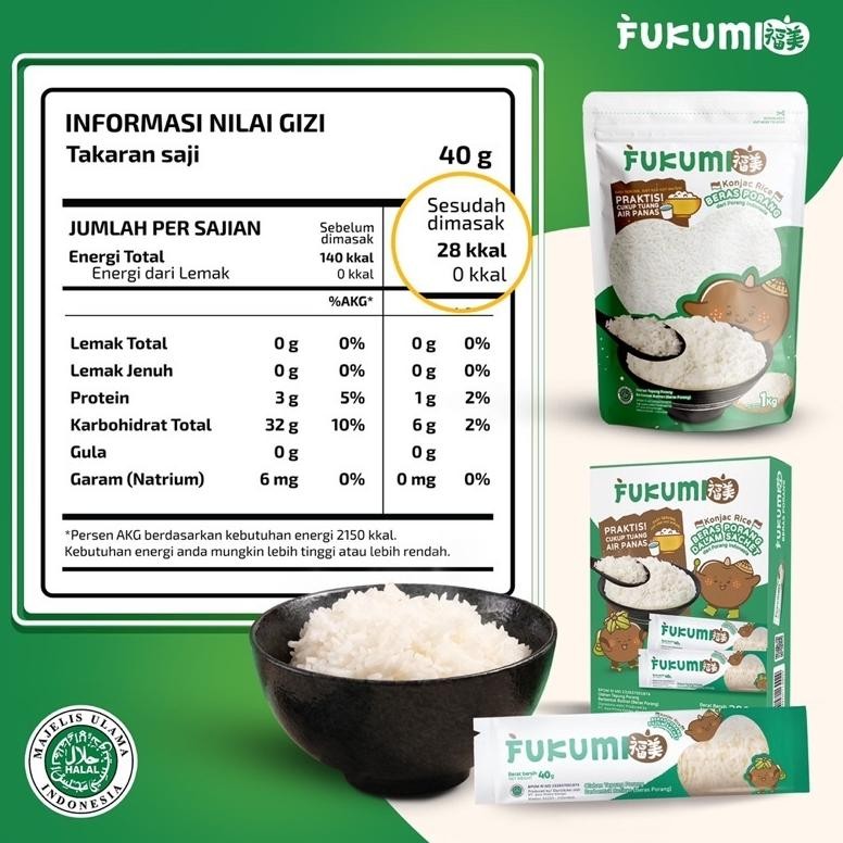 

ready FUKUMI Beras Porang Box Sachet - Shirataki/Konjac Rice 40gr murah