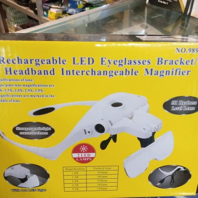 

Kacamata Pembesar Dgn 2 Led+5 Lensa,Kaca Mata Servis
