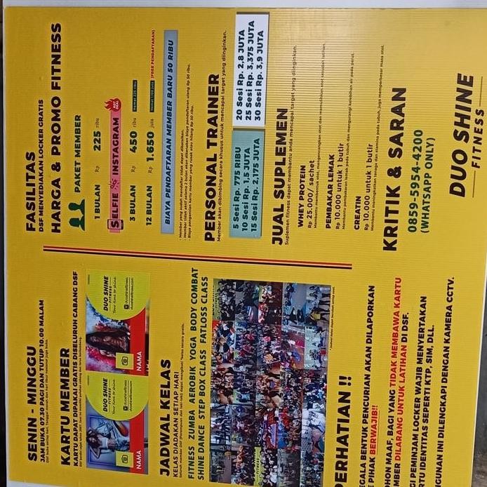 

baru Impraboard 60 x 80cm plus Cetak Stiker