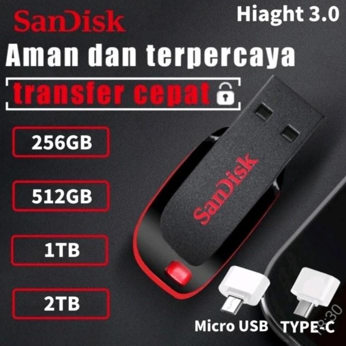 Original Flashdisk 256GB 512GB 1TB 2TB High Speed USB 3.0 Free OTG