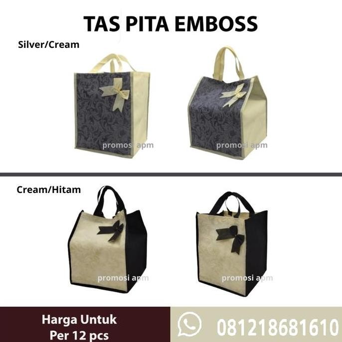 

ready stock Tas Spunbond Pita Emboss Muat 2 Box Ukuran 20x20 cm / 22x22 cm