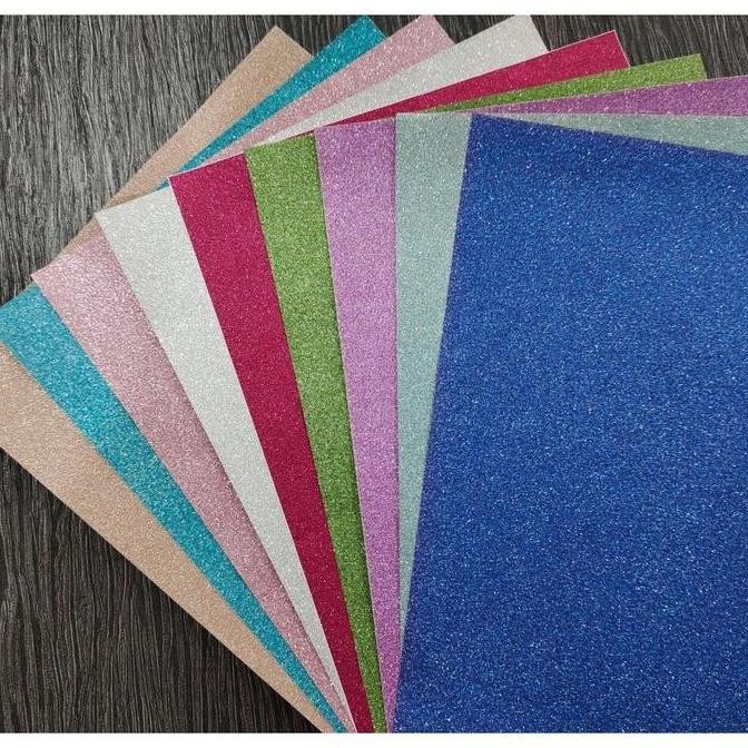 

baru Glitter sticker A4 80gsm 10sht mix color