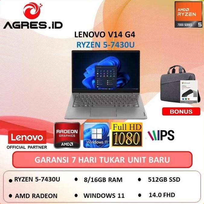 LENOVO V14 G4 RYZEN 5 7430 8GB 512GB w11 14" fhd