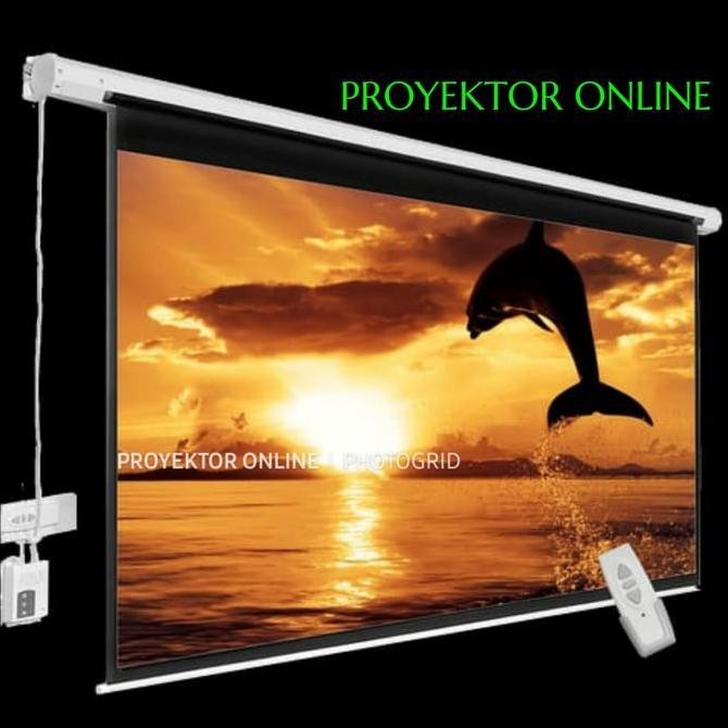 Screen Projector 150" 4:3 Motorize / Layar Proyektor 150" 4:3 Otomatis
