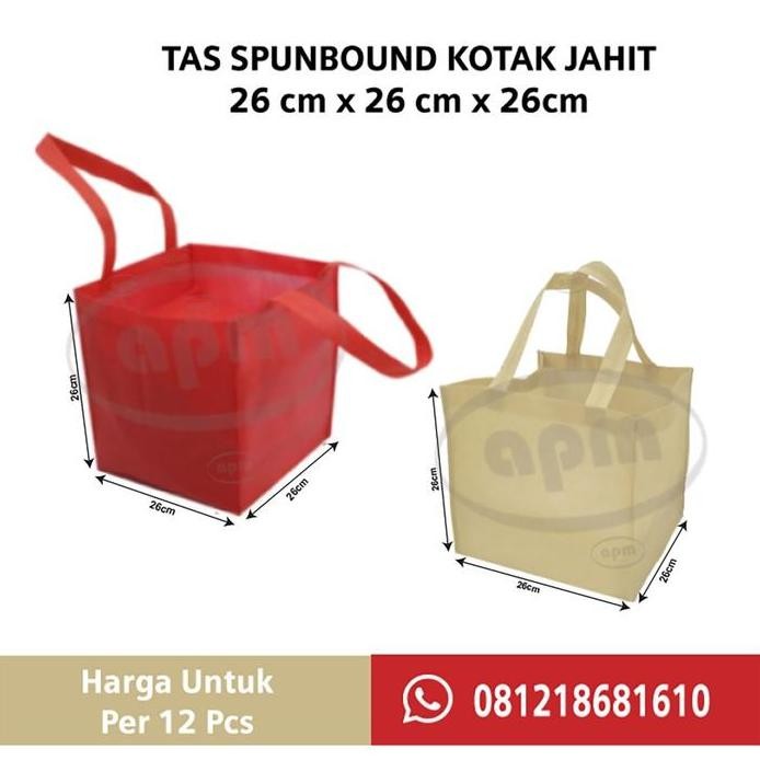 

ready stock Tas Spunbond Jahit Ukuran 26x26x26