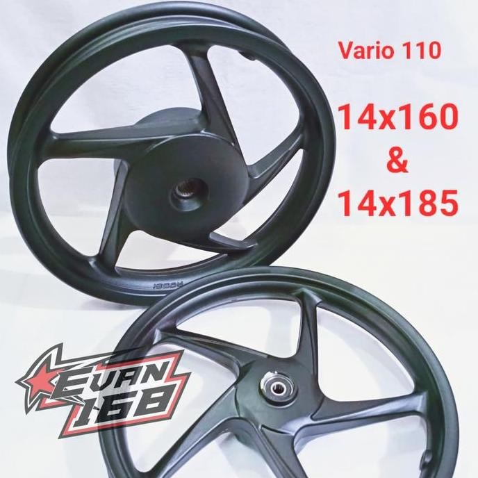 Velg Racing ROSSI VARIO 110 BEAT SCOOPY Ring 14 Palang 5 HITAM Doff