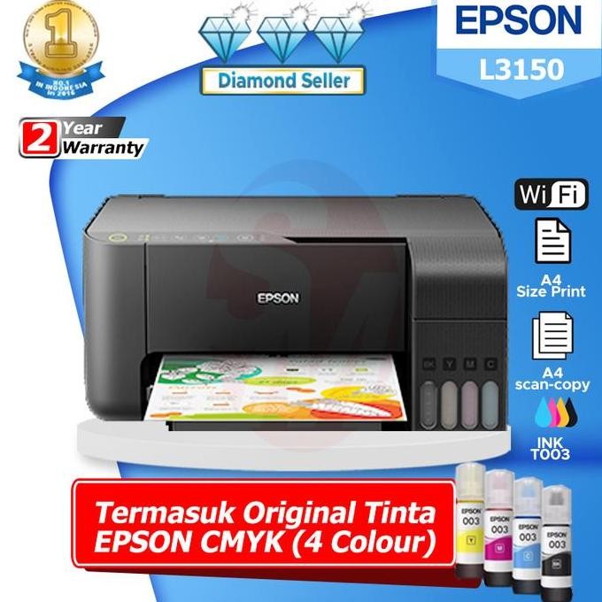 Epson L3150 EcoTank WiFi Multifungsi Printer (Pengganti L405)