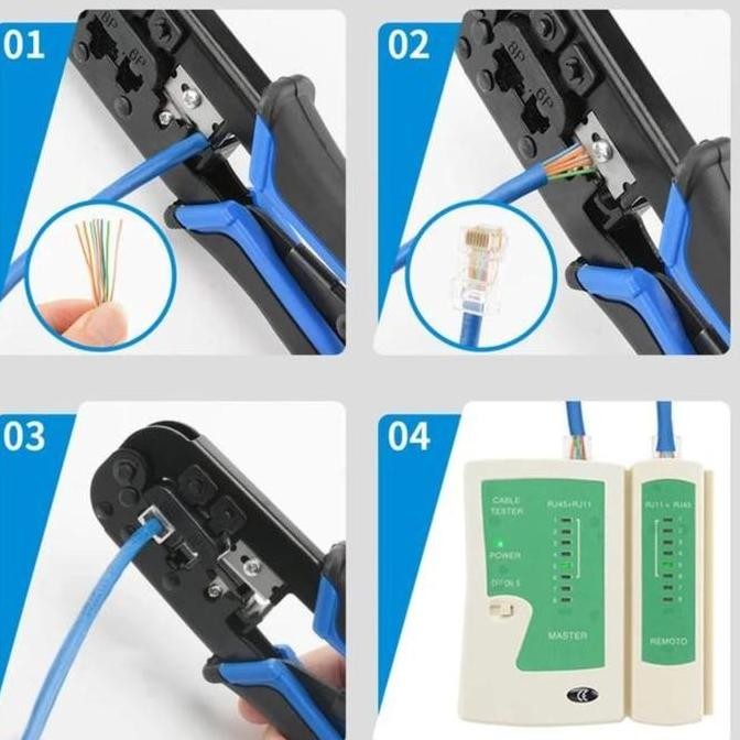 new  Konektor RJ45 isi 50pcs Anti Gagal Kabel Tembus RJ45 Kabel UTP LAN