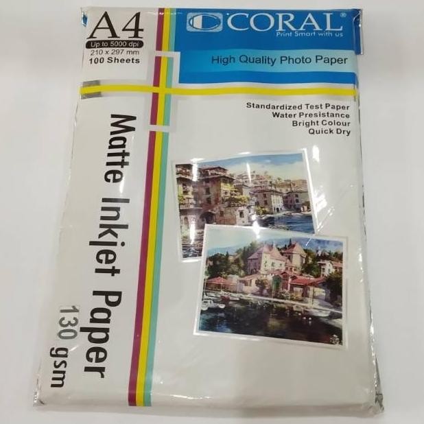 

baru CORAL MATTE INKJET PAPER 130 GSM 100 SHEETS