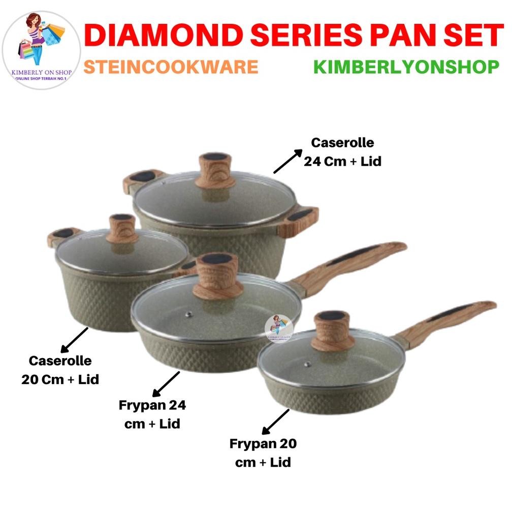 Frypan & Casserole Paket Diamond Series Set Granite Stein Cookware Trend
