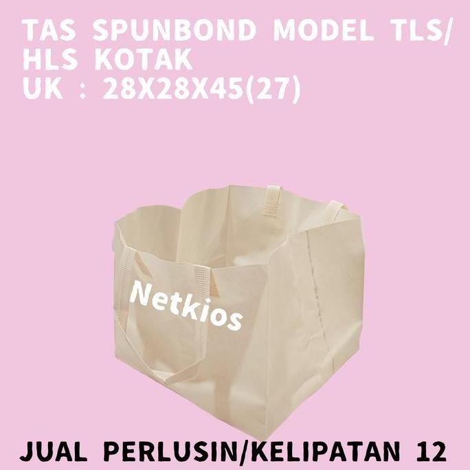 

ready stock TAS SPUNBOND TAS KOTAK TAS KUE TOTE BAG TAS SOUVENIR UK : 28X28X45(25)