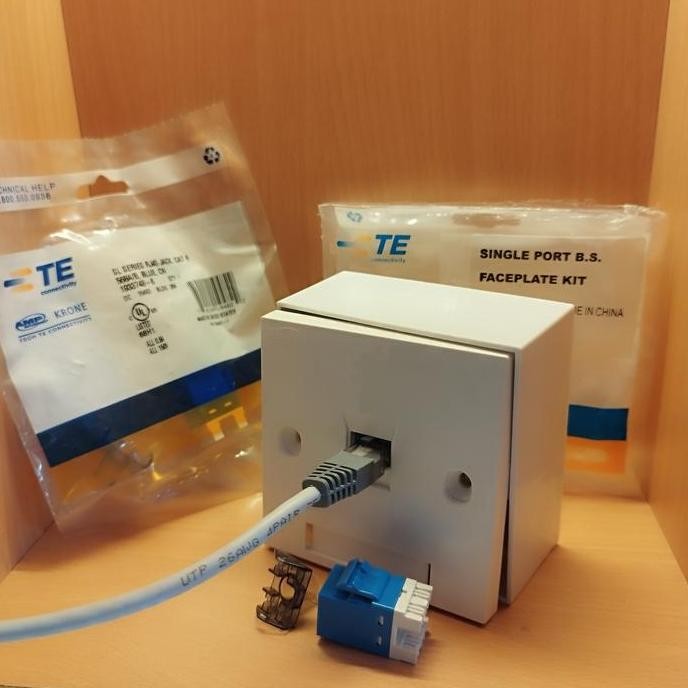 new  Wall Face plate RJ 45 + modular rj45 + box soket