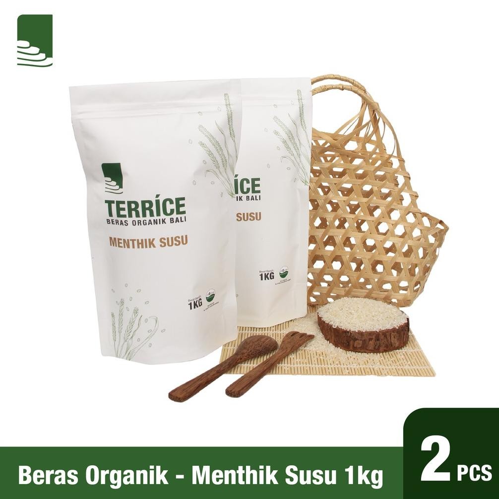 

ready TERRICE Paket Spesial Awal Tahun Beras Organik Pulen dan Nikmat Menthik Susu 1Kg isi 2 murah