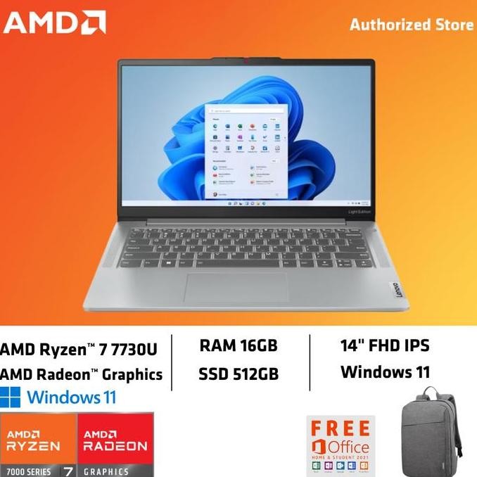 LENOVO IdeaPad Slim 5 Light 14ABR8 RYZEN 7-7730U 16G 512GB 14" OHS W11
