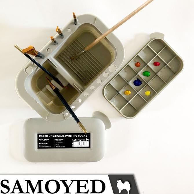 

ready Bak / Ember Lukis / Tempat Pencuci / Pengering / Gantungan Kuas / Palet Cat / Multifunction Painting Bucket / Barrel / Brush Washer / Dryer / Holder / Palette Samoyed PBCK-3