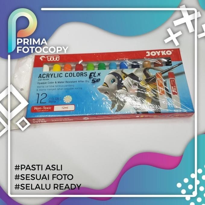 

ready Cat Akrilik / Cat Acrylic TITI 12 Warna | Untuk Baju Kerajinan Lukis