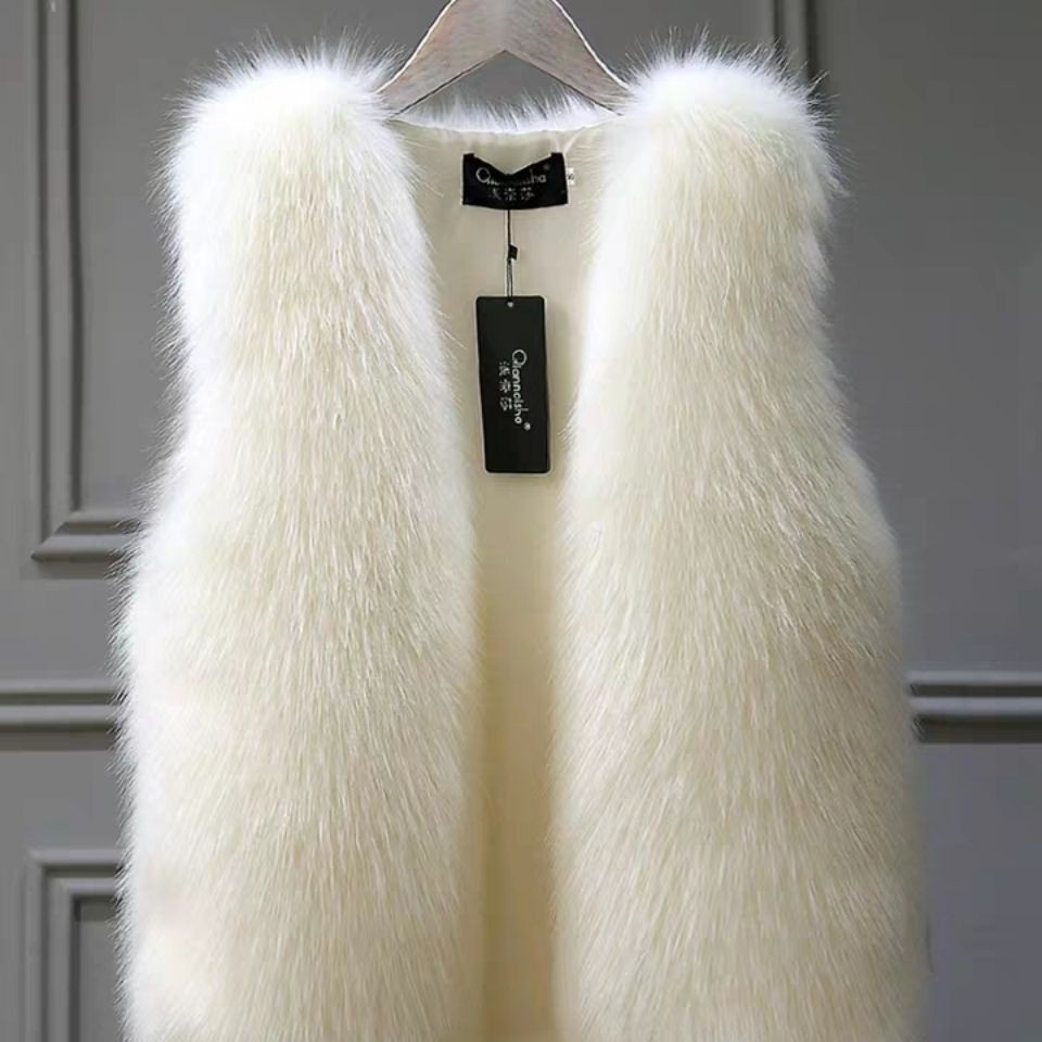 Faux Fox Fur Vest Women's Coat