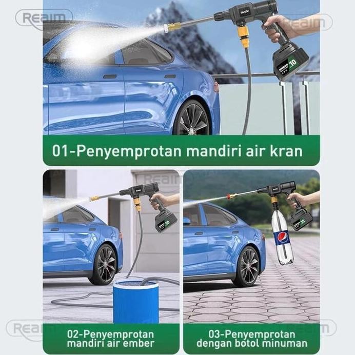 Reaim Mesin Cuci Mobil Jet Cleaner - Mesin Cuci Mobil Dan Motor Mini Portable Semprotan Cuci Motor -