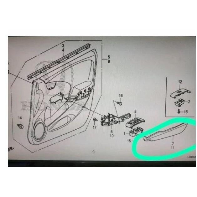 ready Arm Rest Cover Tutup Door Trim Pintu Depan Jazz GD3 IDSI VTEC