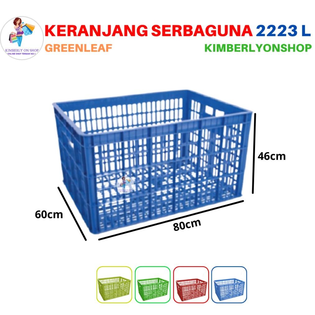 Keranjang Industri Container Box Roda 2223 L Green Leaf Stok Baru