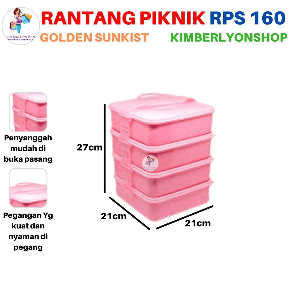 Rantang Piknik Susun Anak Wadah Saji Makanan Rps 160 Golden Sunkist Viral