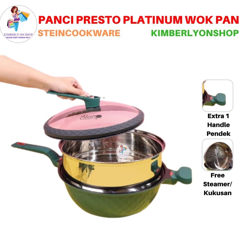 Panci Presto Wok Platinum Pressure Cooker 32 Cm Steincookware Stock