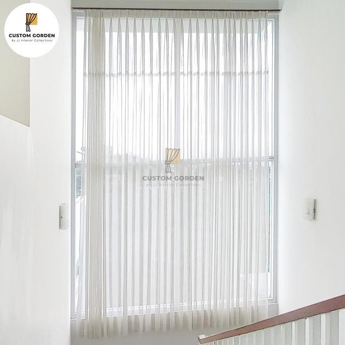 ready Vitrase Polos Minimalis Pelapis Gorden Voile Kain Putih transparan -CG