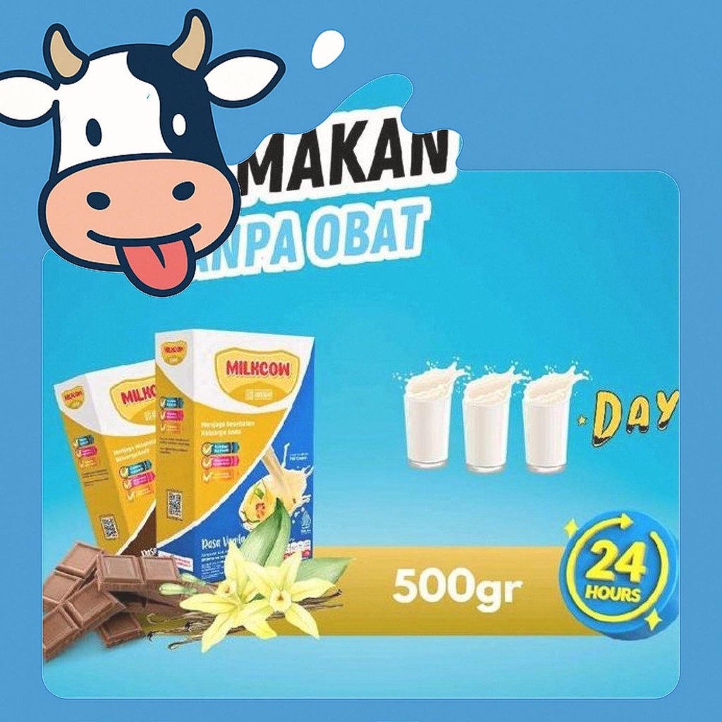 

Free Ongkir Susu Sapi Bubuk Milkcow 500Gr Varian Rasa Vanila Susu Penambah Nafsu Makan Bpom
