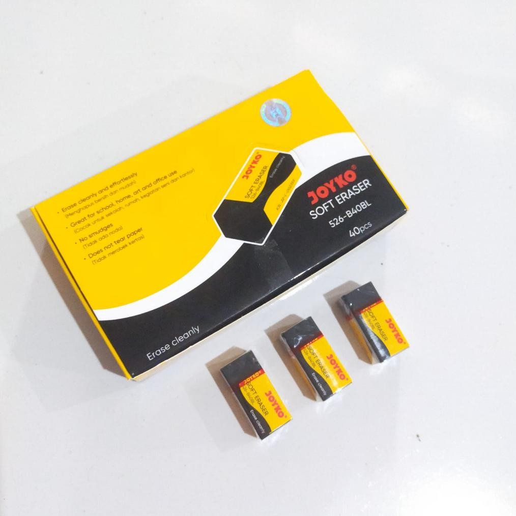 

Eraser Penghapus Joyko 526-B40Bl Hitam Bersih / Penghapus Joyko Ukuran Kecil / Penghapus Pensil 2B Joyko Flash Sale