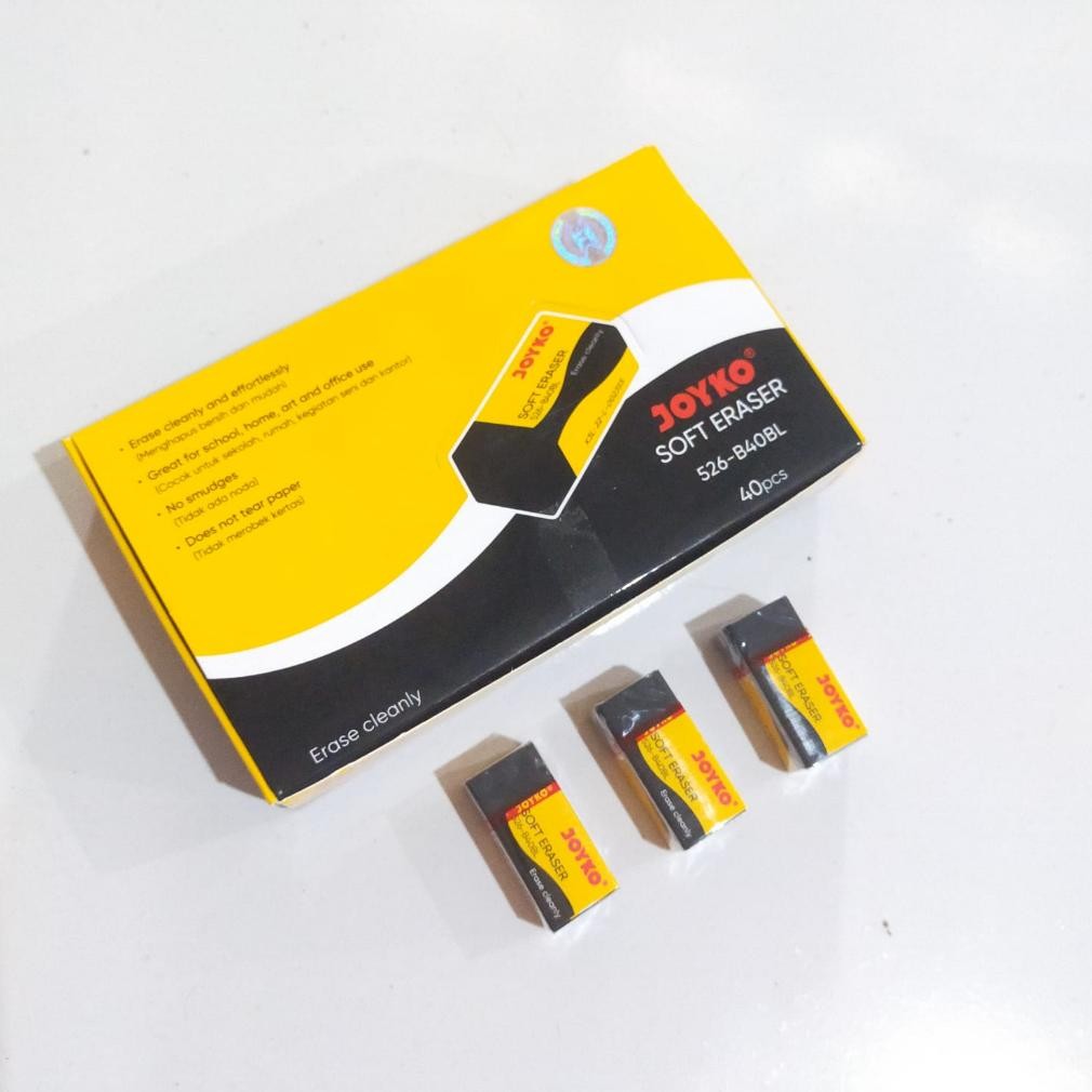 

Eraser Penghapus Joyko 526-B40Bl Hitam Bersih / Penghapus Joyko Ukuran Kecil / Penghapus Pensil 2B Joyko Flash Sale