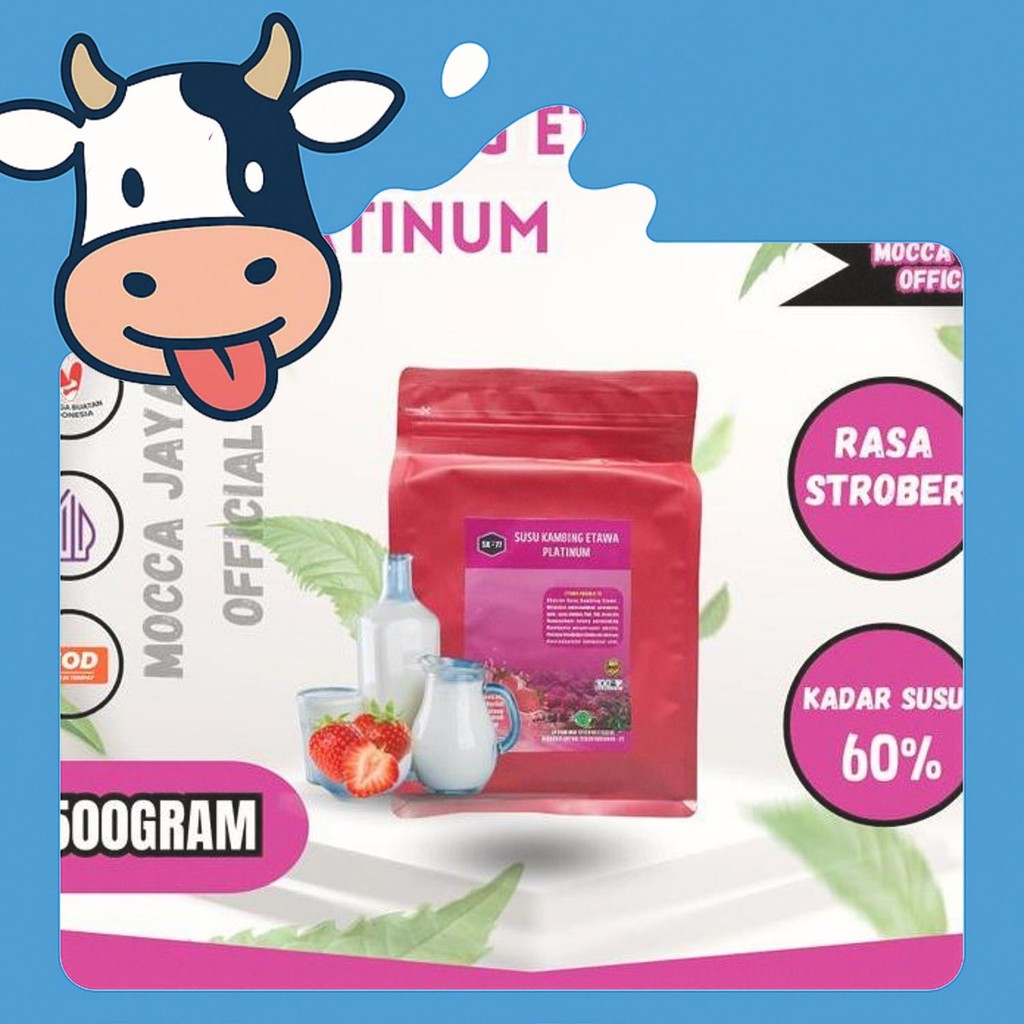 

Free Ongkir Susu Kambing Etawa Bubuk Sk 77 Platinum Rasa Strobery Kemasan 1000Gr/500Gr/200Gr
