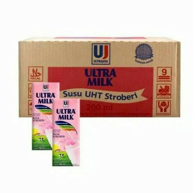 

(Expert) Susu ultra strawberry 200ml isi 24 pcs 1 karton