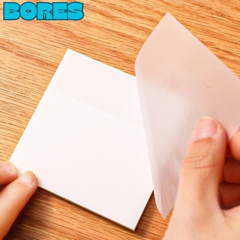 

BORES Set Notes tempel Transparan 50 Lembar Label Stickers PET Tahan air dan halus Kertas Memo Note Anti Air Untuk Sekolah
