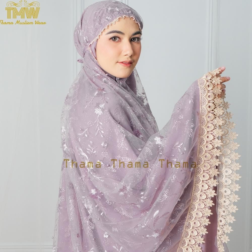 Cod Mukena Dewasa Sutra Brokat Mewah Rwet-23