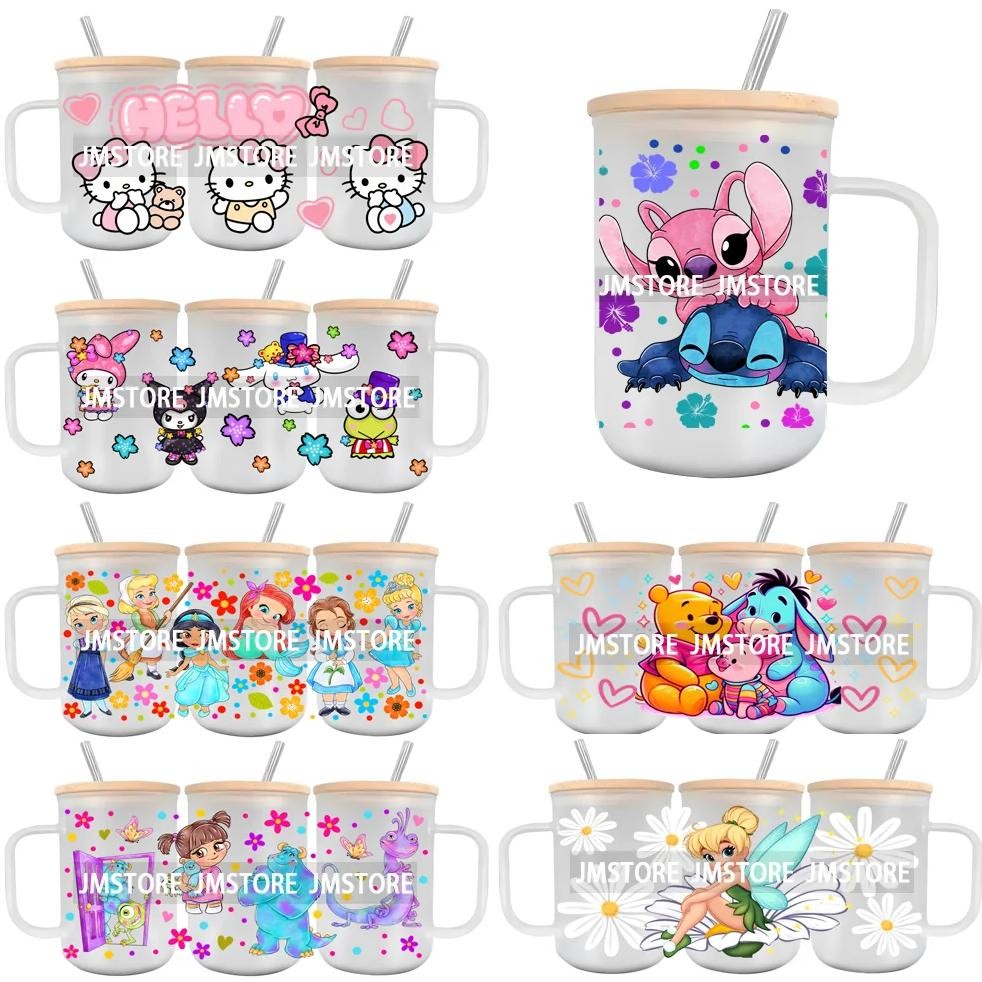 

Cartoon Characters Best Friends UV DTF Sticker For 15OZ Mug Libbey Glass Cup Can Wrap Transfer Sticker Custom Labels DIY Logo