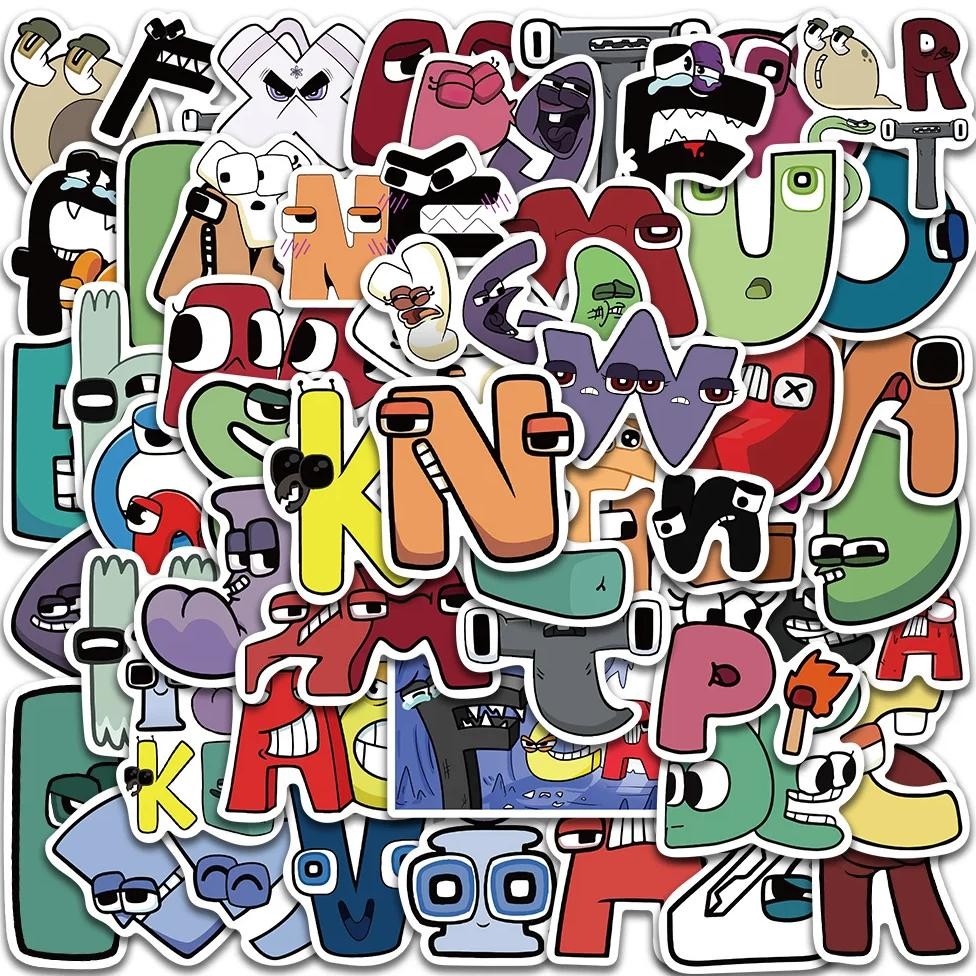 

50pcs Funny Cartoon Anime Alphabet Lore Stickers For Laptop Luggage Phone Skateboard Waterproof Graffiti Helmet Car Decals