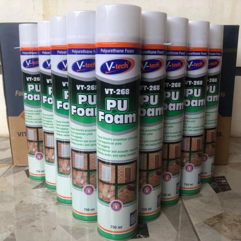 

Paket Vt-268 Sealant Pu Foam Spray/Polyurethane Foam Spray/Pu Foam/Sealant Foam V-Tech 750Ml Super