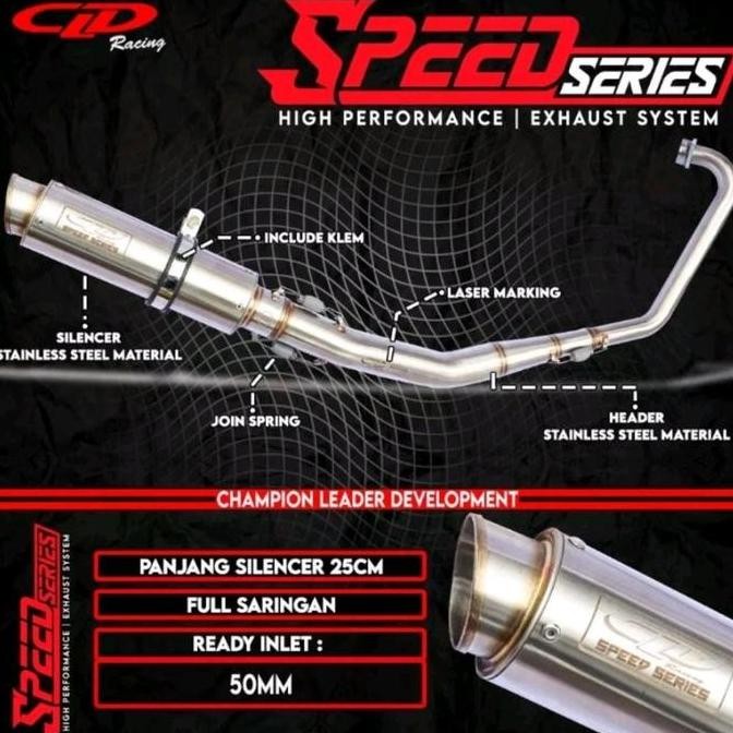 Grosir Knalpot Cld Racing Type Speed Series Satria Fu Leher Kolong/Road Race